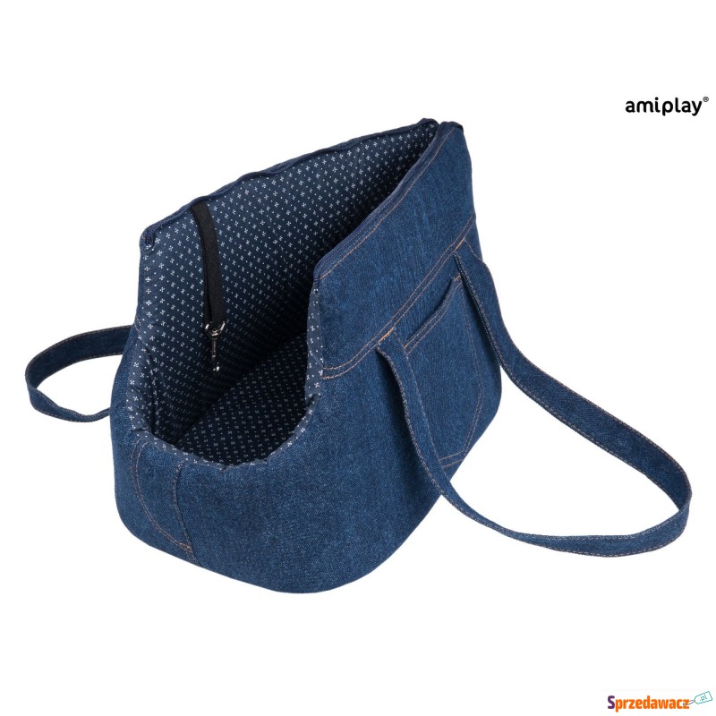 AMIPLAY torba transportowa denim s granatowy - Akcesoria dla psów - Gdańsk