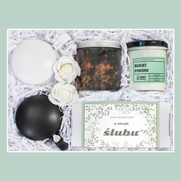 Zestaw prezentowy Big Box ŚLubny- Zestaw herbat z okazji Ślubu: 20 saszetek – 20x 5g z herbatą o róż