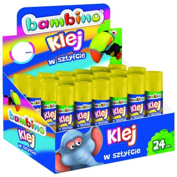 Klej sztyft 15g zoo Bambino paczka 24 sztuki