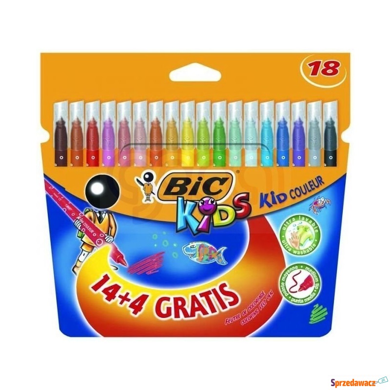 Flamastry BIC Kids Kid Couleur 18 kol - Artykuły papiernicze... - Słupsk