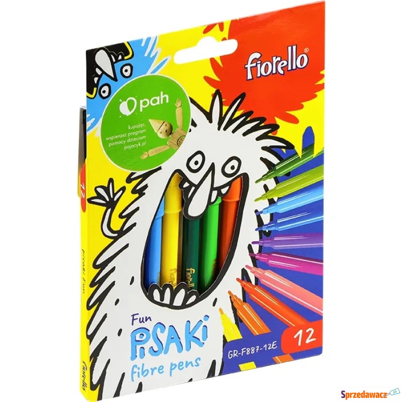 Flamastry pisaki 12 kolorów Fiorello Fun - Artykuły papiernicze... - Kraśnik