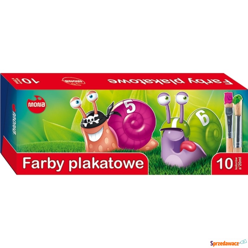 Farby plakatowe 10 kolorów 20ml mona - Artykuły papiernicze... - Bielsko-Biała