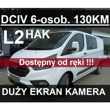 Ford Transit Custom - Brygadowy 6-osob. 130KM Kamera DużyEkran PakietPremium od ręki 2049 zł