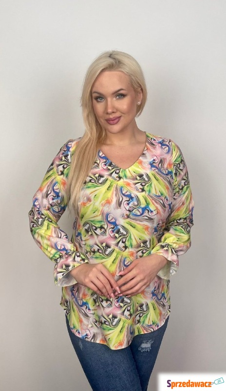 Elegancka bluzka w odcieniach żółtego PLUS SIZE... - Bluzki, koszule - Bytom