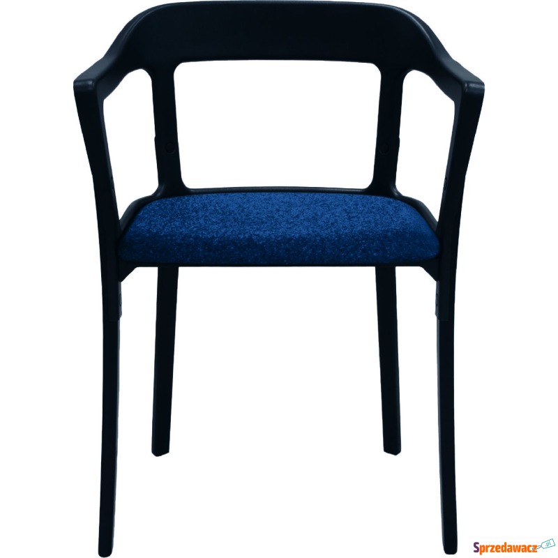 Krzesło Steelwood tapicerowane czarno-granatowe - Krzesła kuchenne - Katowice