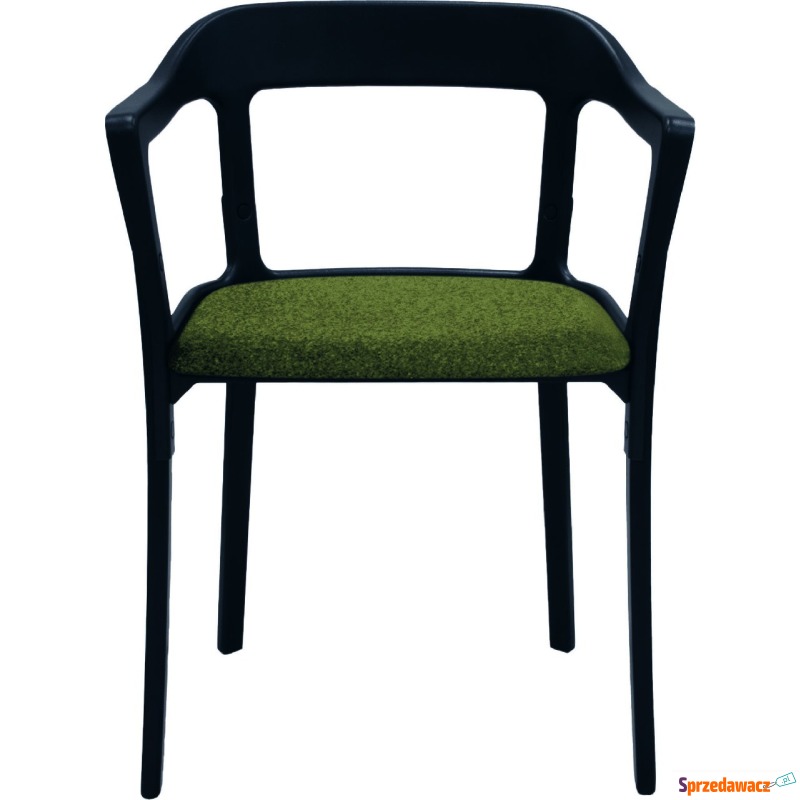 Krzesło Steelwood tapicerowane czarno-zielone - Krzesła kuchenne - Gliwice