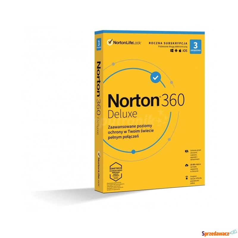 Norton 360 Deluxe BOX PL 3 - device - licencja... - Bezpieczeństwo - Elbląg
