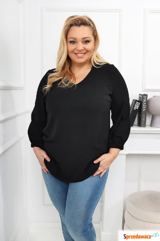 Elegancka klasyczna czarna bluzka PLUS SIZE XXL - Bluzki, koszule - Szczecinek