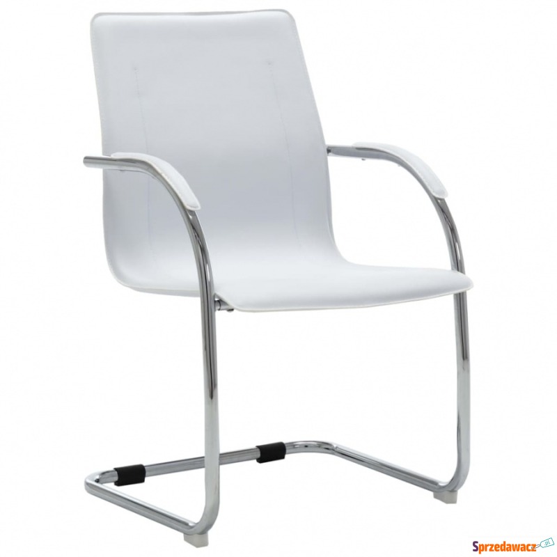 Krzesło biurowe, wspornikowe, białe, sztuczna... - Krzesła biurowe - Bielsko-Biała