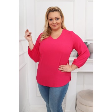 Elegancka klasyczna amarantowa bluzka PLUS SIZE XXL