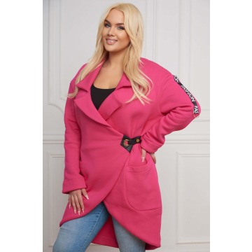 Ciepły różowy dresowy płaszcz/bluza Marita PLUS SIZE XXL JESIEŃ