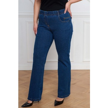 Jeansowe spodnie dzwony Julita z wysokim stanem PLUS SIZE XXL