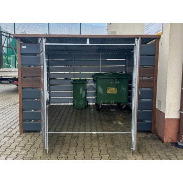 Wiata Śmietnikowa - Schowek 3x3m - Ciemny orzech... - Altany, domki, namioty - Chodzież - zdjęcie 2