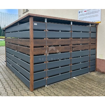 Wiata Śmietnikowa - Schowek 3x3m - Ciemny orzech... - Altany, domki, namioty - Chodzież - zdjęcie 8