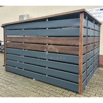 Wiata Śmietnikowa - Schowek 3x3m - Ciemny orzech... - Altany, domki, namioty - Chodzież - zdjęcie 6