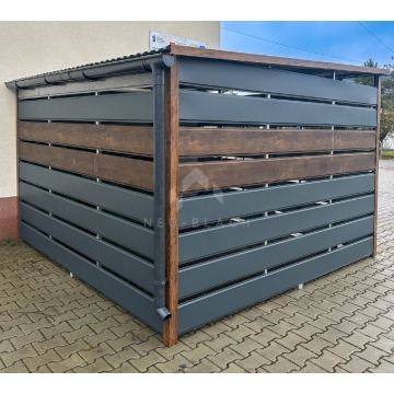 Wiata Śmietnikowa - Schowek 3x3m - Ciemny orzech... - Altany, domki, namioty - Chodzież - zdjęcie 5