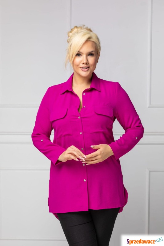 Elegancka różowa zapinana koszula PLUS SIZE XXL - Bluzki, koszule - Katowice