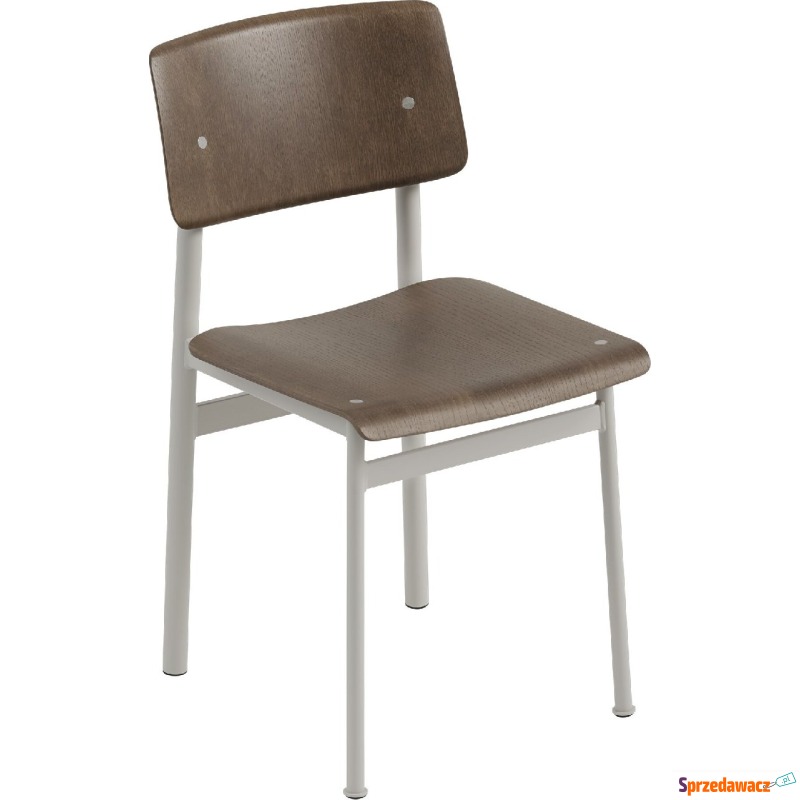 Krzesło Loft ciemny brąz nogi szare - Krzesła kuchenne - Bytom