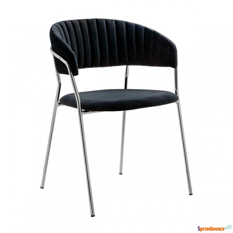 Krzesło MARGO SILVER czarne - welur, podstawa... - Krzesła do salonu i jadalni - Pruszków