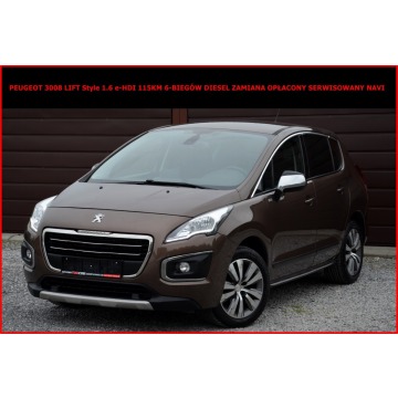 Peugeot 3008 Lift Style 1.6 Blue HDI 115KM Zamiana Opłacony Serwis