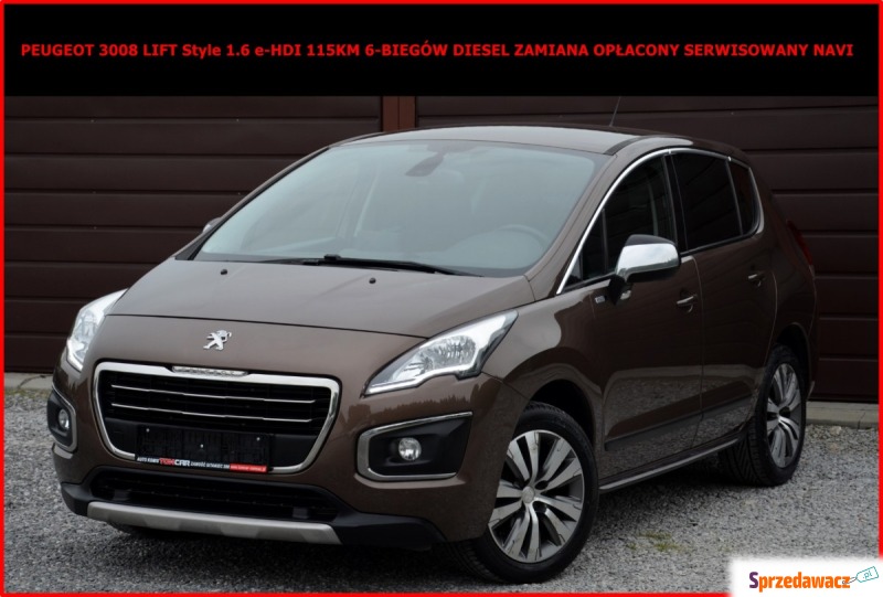 Peugeot 3008  Minivan/Van 2015,  1.6 diesel - Na sprzedaż za 39 900 zł - Zamość