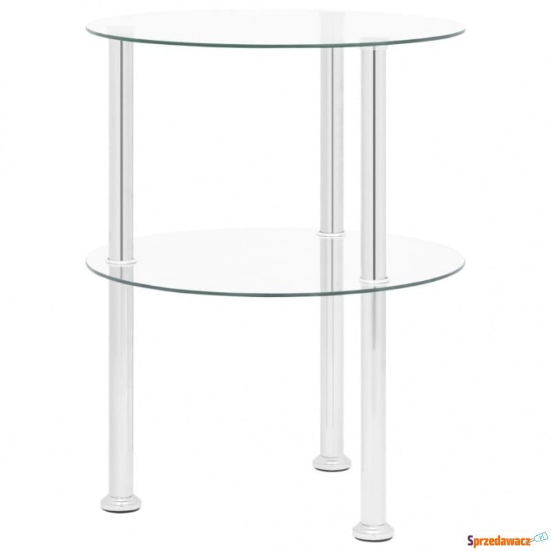 2-poziomowy stolik, 38 cm, przezroczyste szkło... - Stoły, stoliki, ławy - Kartuzy