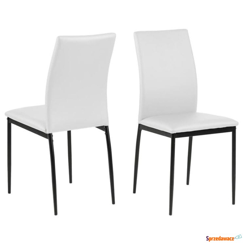 Krzesło Demina biały, skóra ekologiczna Actona - Krzesła kuchenne - Gdynia