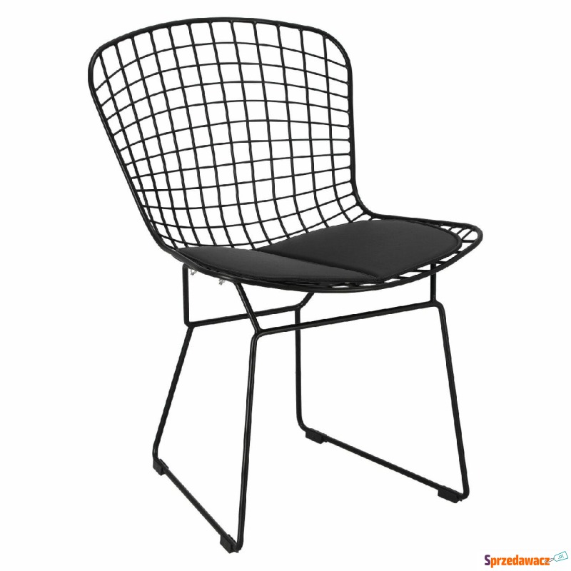 Krzesło Harry czarne/czarna poduszka - Krzesła kuchenne - Gdańsk