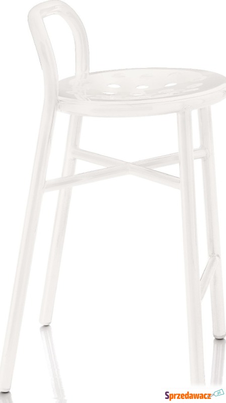 Stołek barowy Pipe białe aluminium - Taborety, stołki, hokery - Szczecin