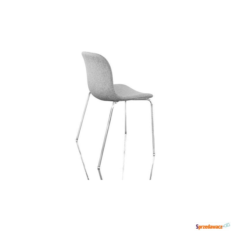 Krzesło Troy tapicerowane chromowane nogi jasnoszare - Krzesła kuchenne - Dąbrowa Górnicza