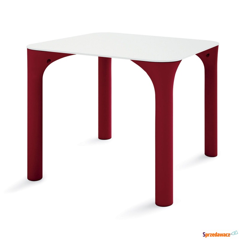 Stół Pure czerwone nogi, biały blat - Lyxo Design - Stoły kuchenne - Olsztyn