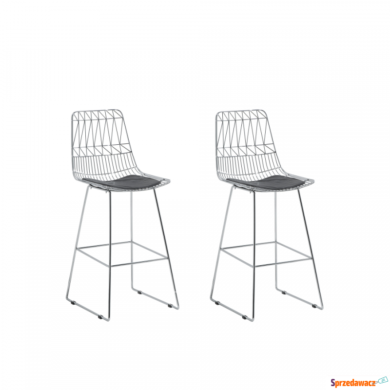 Zestaw 2 krzeseł barowych srebrne Teofilo BLmeble - Taborety, stołki, hokery - Kielce