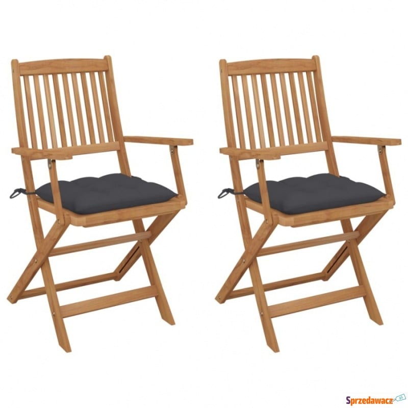Składane krzesła ogrodowe z poduszkami, 2 szt.,... - Krzesła ogrodowe - Ruda Śląska