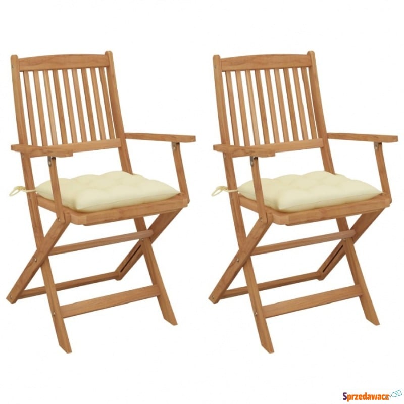 Składane krzesła ogrodowe z poduszkami, 2 szt.,... - Krzesła ogrodowe - Radom