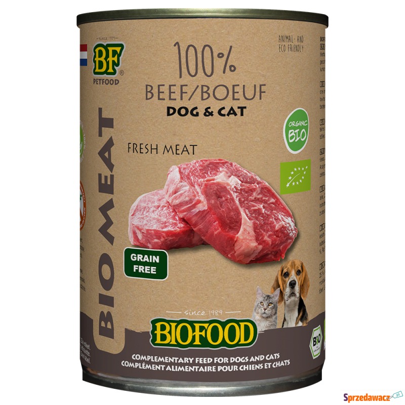 BF Petfood Organic, biowołowina - 400 g - Karmy dla psów - Kalisz