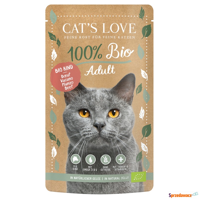 Cat's Love Bio, 6 x 100 g - Adult, Biowołowina - Karmy dla kotów - Ruda Śląska