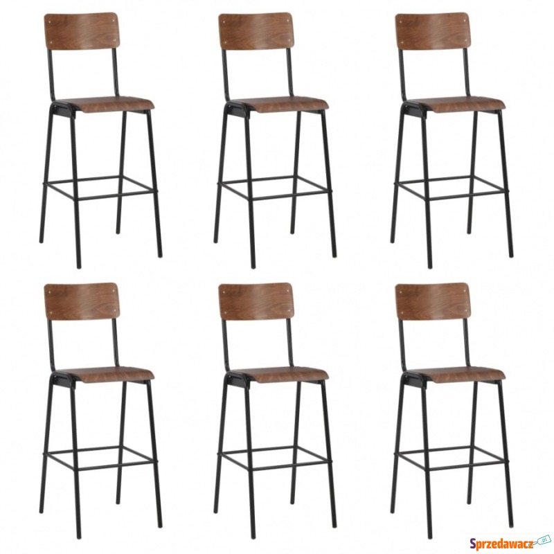 Krzesła barowe, 6 szt., sklejka i stal - Taborety, stołki, hokery - Częstochowa