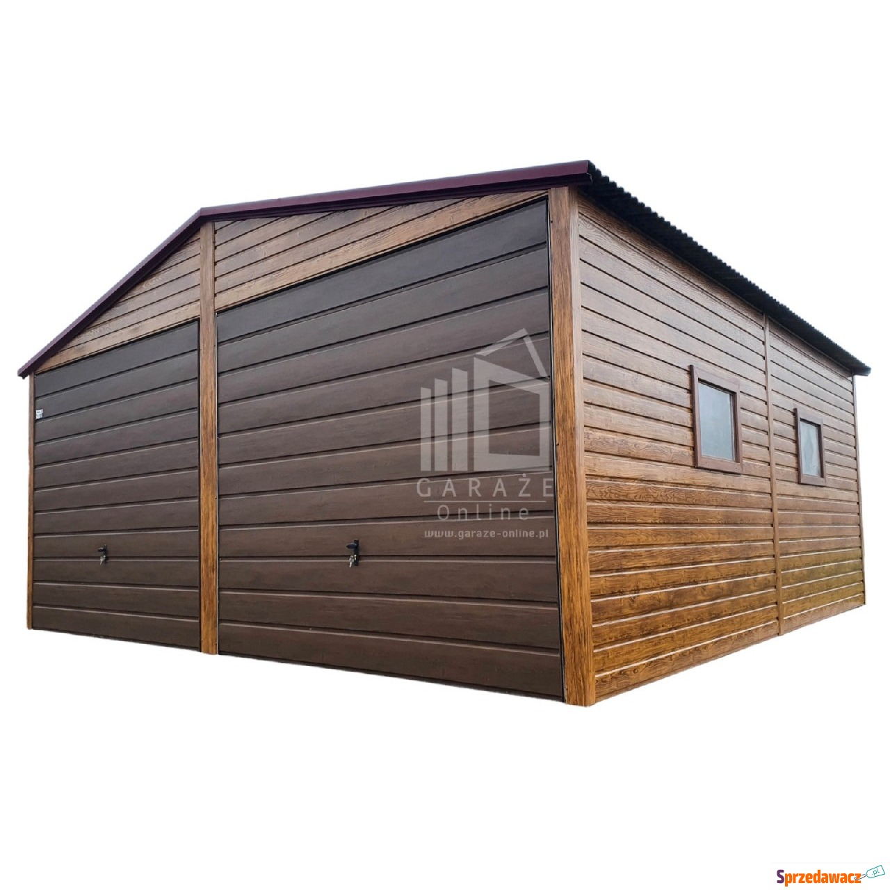 Garaż Blaszany 6x6 2x Brama -...