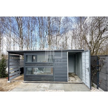 DOMEK OGRODOWY 4x2,5 m + wiata 1,2 x 2,5 m - brama... - Garaże i wiaty - Gdańsk - zdjęcie 8