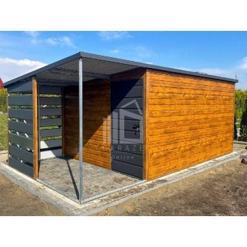 Schowek - Domek Ogrodowy 4x3m + wiata 1,5m - Drzwi... - Garaże i wiaty - Tarnawa - zdjęcie 4