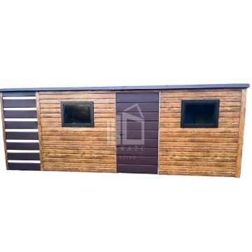 Schowek Domek Ogrodowy 5x2,5m Wiata Drzwi Drewnopodobny  ID558