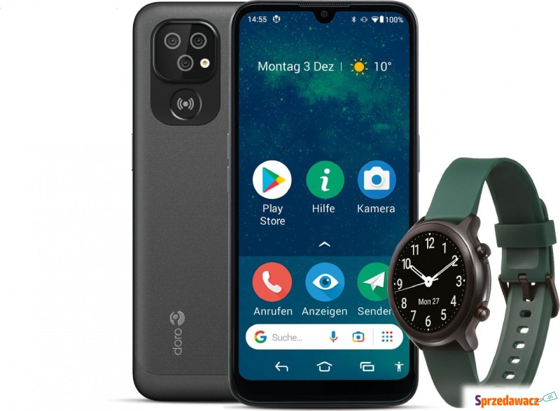 Smartfon Doro 8100 + Doro Watch 2/32GB Grafitowy... - Telefony komórkowe - Szczecin