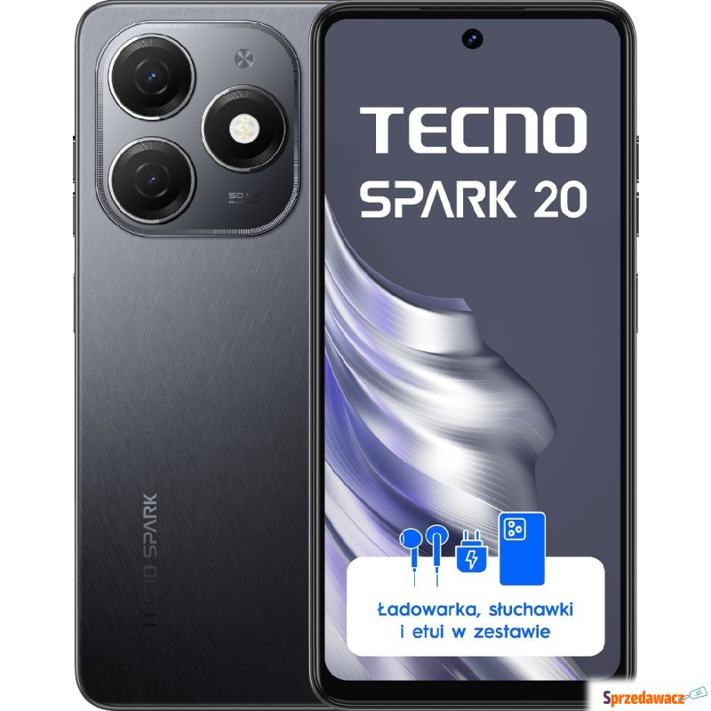 Smartfon Tecno Spark 20 8/256GB Czarny (KJ5n_... - Telefony komórkowe - Gdańsk