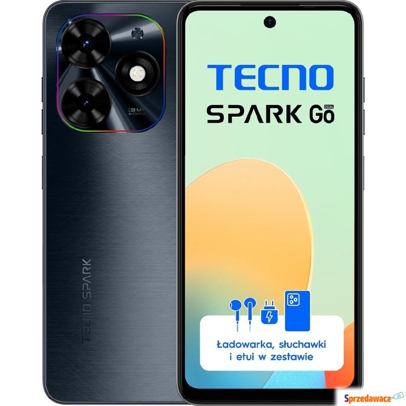 Smartfon Tecno Spark Go 2024 4/64GB Czarny (B... - Telefony komórkowe - Iława