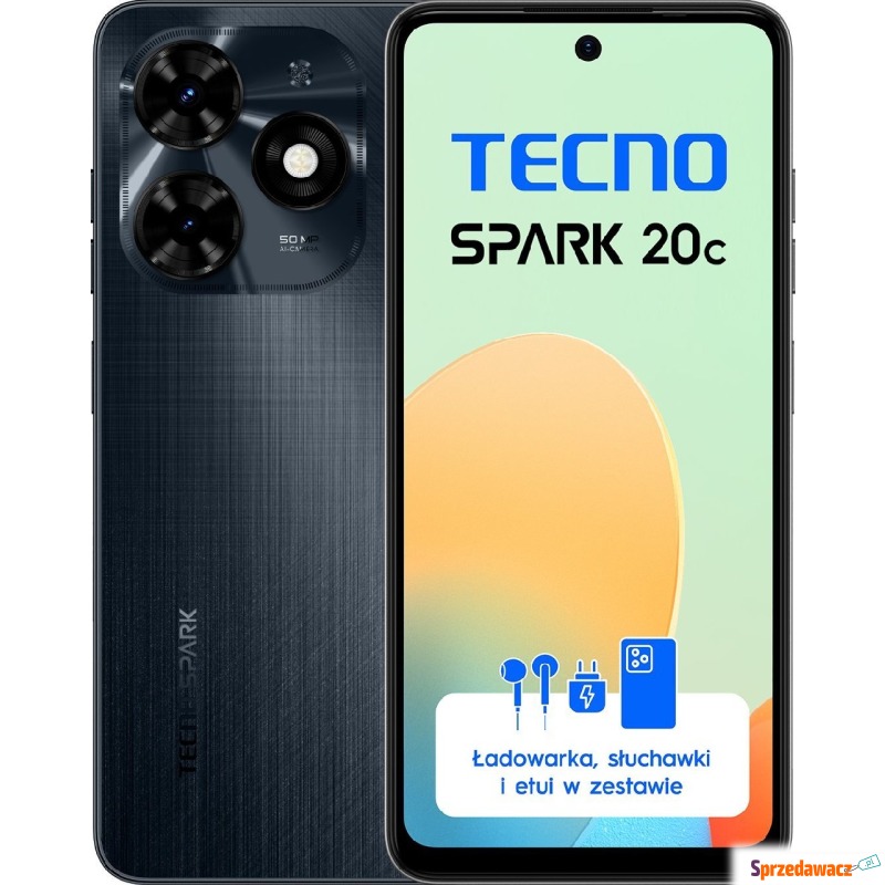 Smartfon Tecno Spark 20C 4/128GB Czarny (BG7n... - Telefony komórkowe - Skierniewice