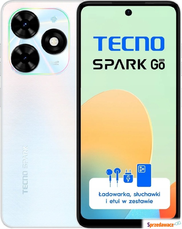 Smartfon Tecno Spark Go 2024 4/64GB Biały (BG... - Telefony komórkowe - Dębica