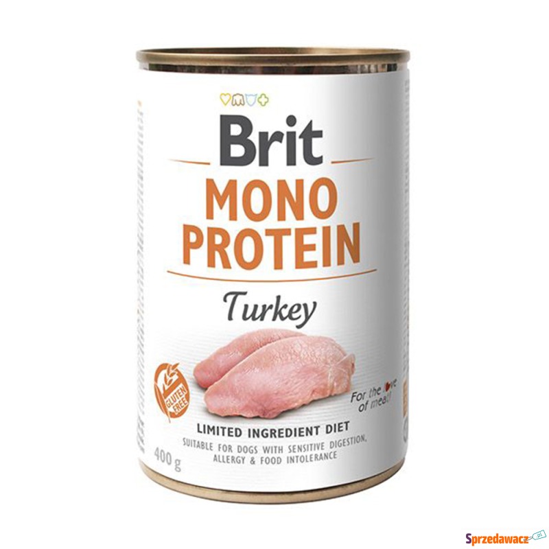 Brit Mono Protein, 6 x 400 g  - Indyk - Karmy dla psów - Orpiszew