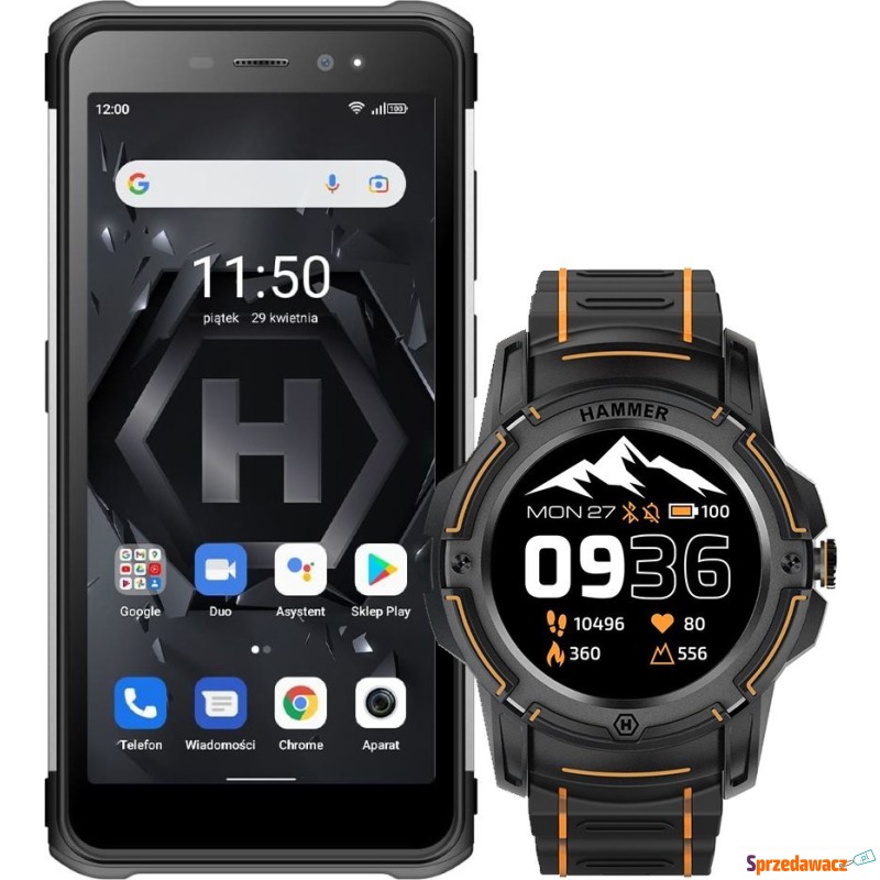 Smartfon myPhone Hammer Iron 4 + Watch Plus 4/32GB... - Telefony komórkowe - Grodzisk Wielkopolski