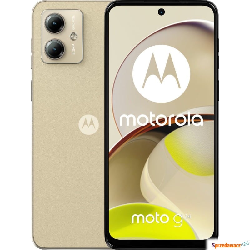 Smartfon Motorola Moto G14 4/128GB Kremowy (P... - Telefony komórkowe - Wodzisław Śląski