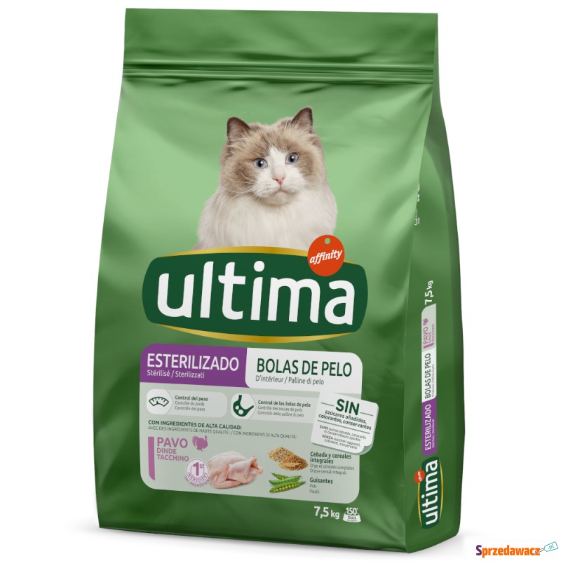 Ultima Cat Sterilized Hairball, indyk - 7,5 kg - Karmy dla kotów - Zielona Góra